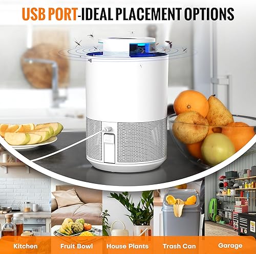 Miniatura 7 de Mosalogic - Trampa para moscas de frutas para interiores Trampas de mosquitos para uso en casa Atrapa y mata moscas de frutas, mosquitos, plantas y