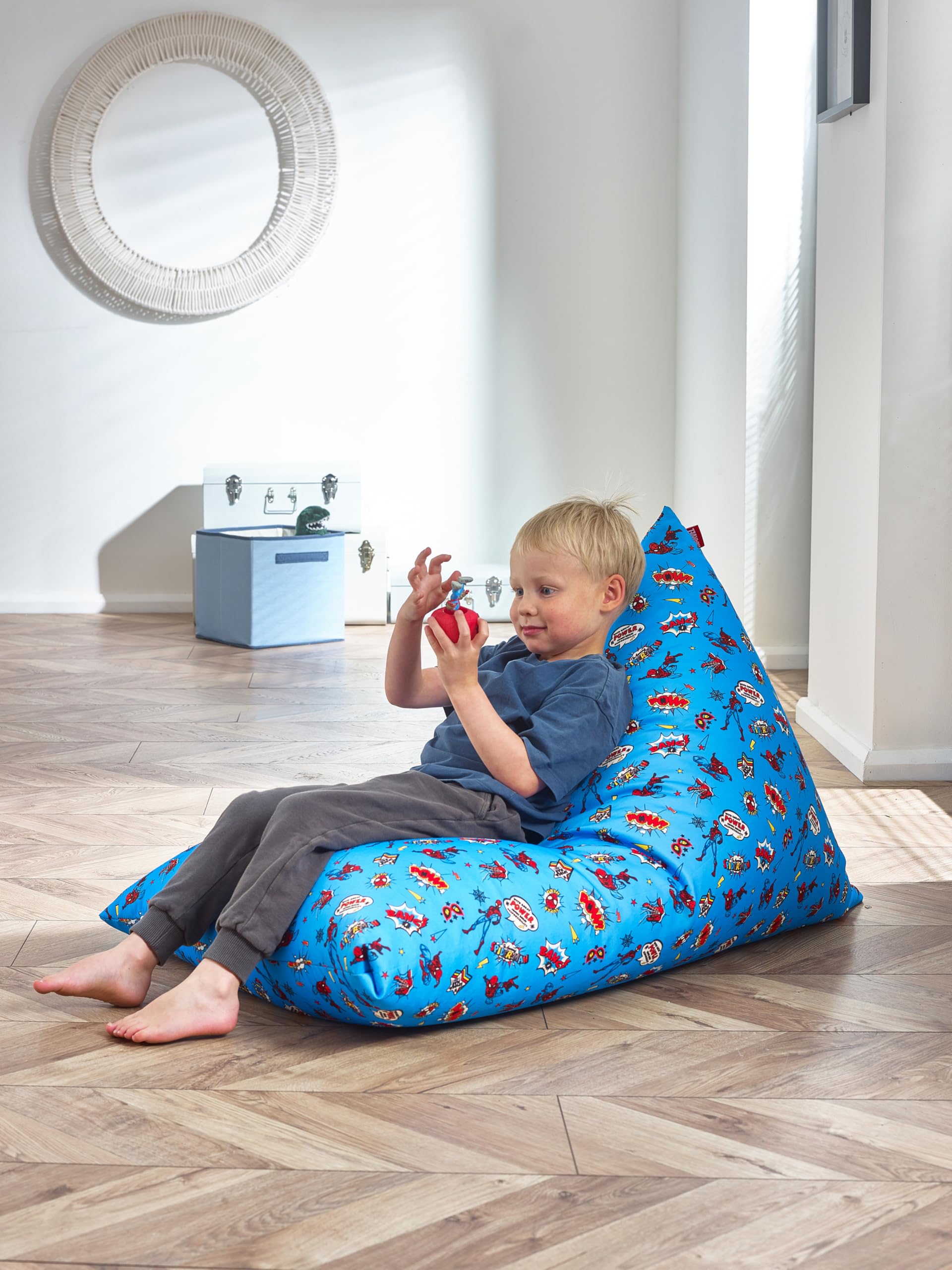 Loft 25 Puff Pirámide para Interior, Silla Puff para niños 70 x 109 x 65 cm, Bean Bag de Sala de Estar, Sofa Gaming, Sofa Puff Salon Moderno, Puff con Relleno Incluido (Spider-Man)