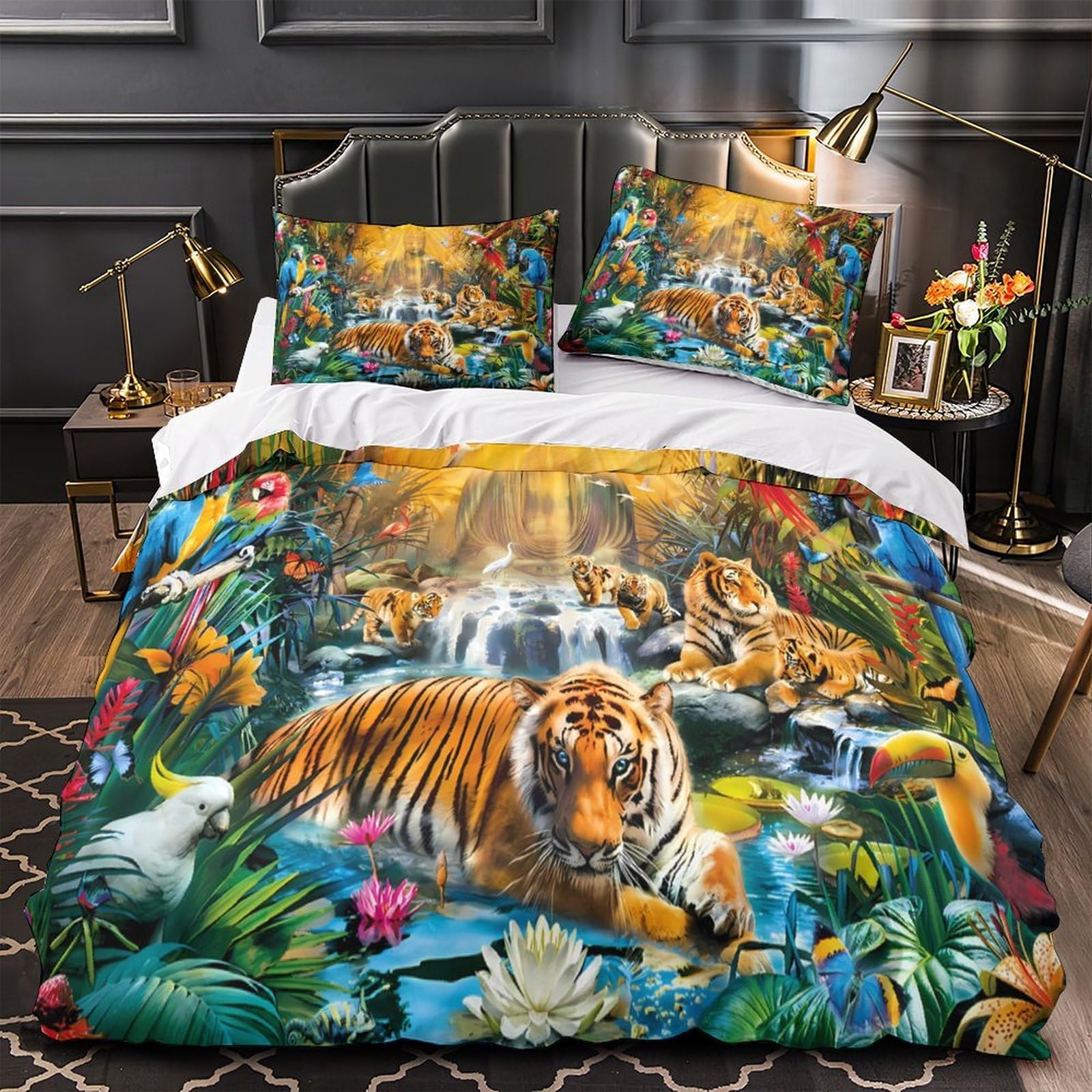 Housse de couette 3D faune sauvage en microfibre haute résistance