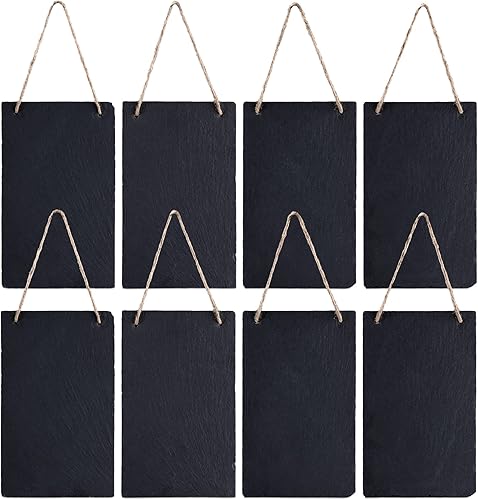 Navaris Pizarras vintage para colgar - Set 8x cartel de pizarra negra para pared