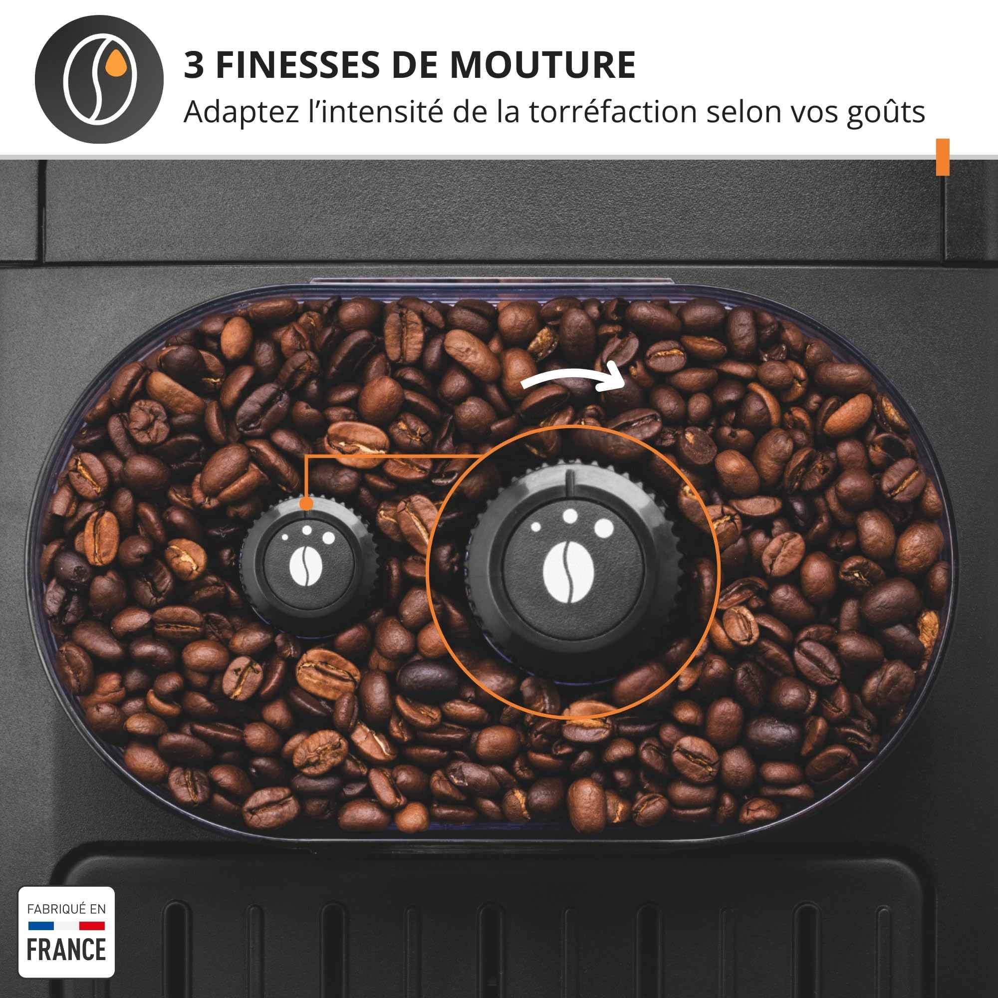 Machine a Cafe KRUPS grain, 1.7 L, Cafetiere espresso, Buse vapeur pour Cappuccino, 2 tasses en simultané, Essential YY8135FD, Noir - 4