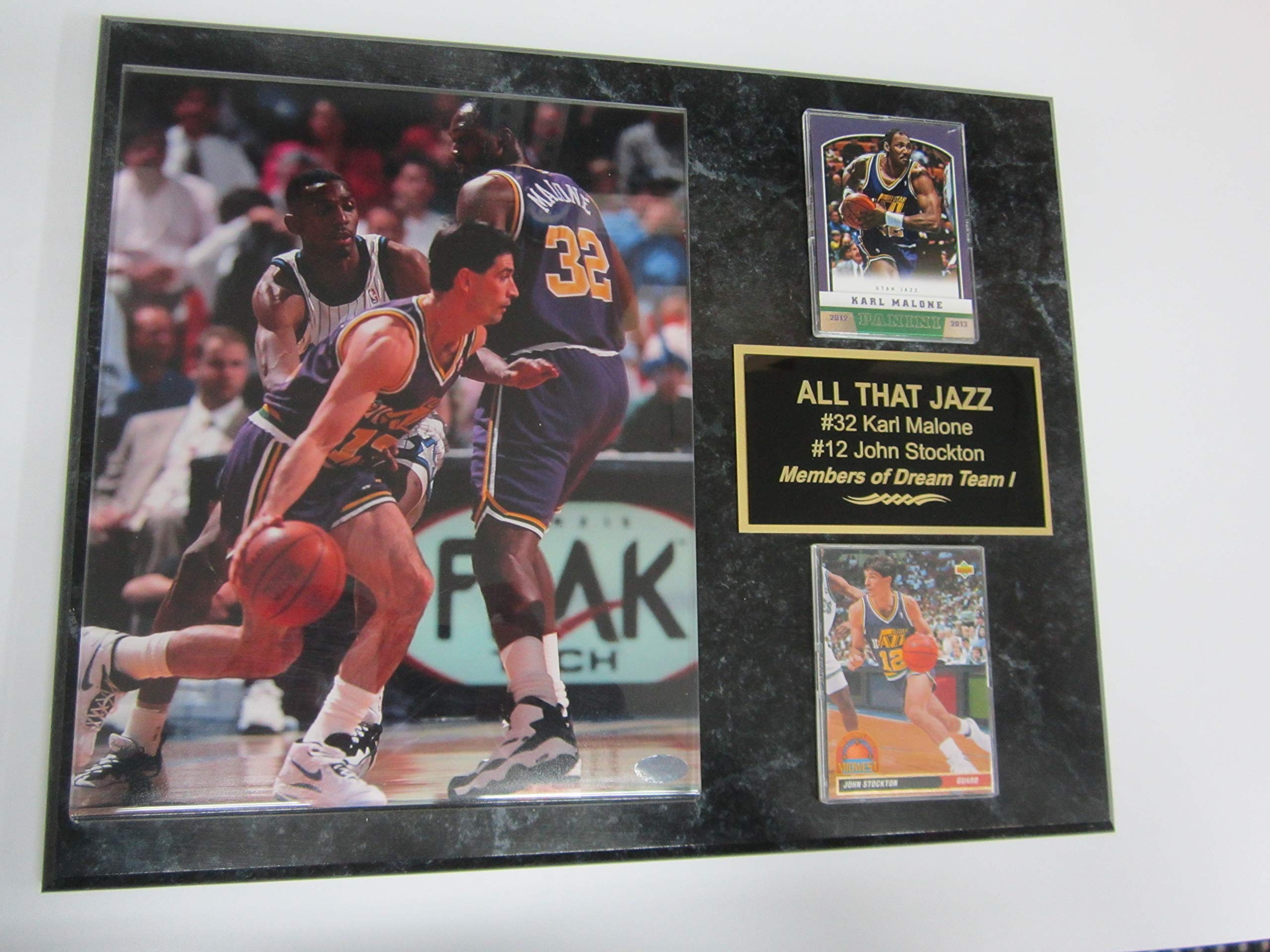 JAZZ Karl Malone John Stockton 2 Card Collector Plaque #1 w/8x10 Photo at  Amazon's Sports Collectibles Store