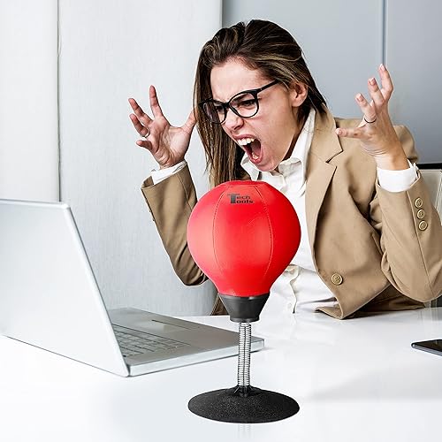 Miniatura 10 de Tech Tools Saco de boxeo de escritorio - Succiones a tu escritorio, bolsa de boxeo resistente para aliviar el estrés, cosas geniales para oficina,