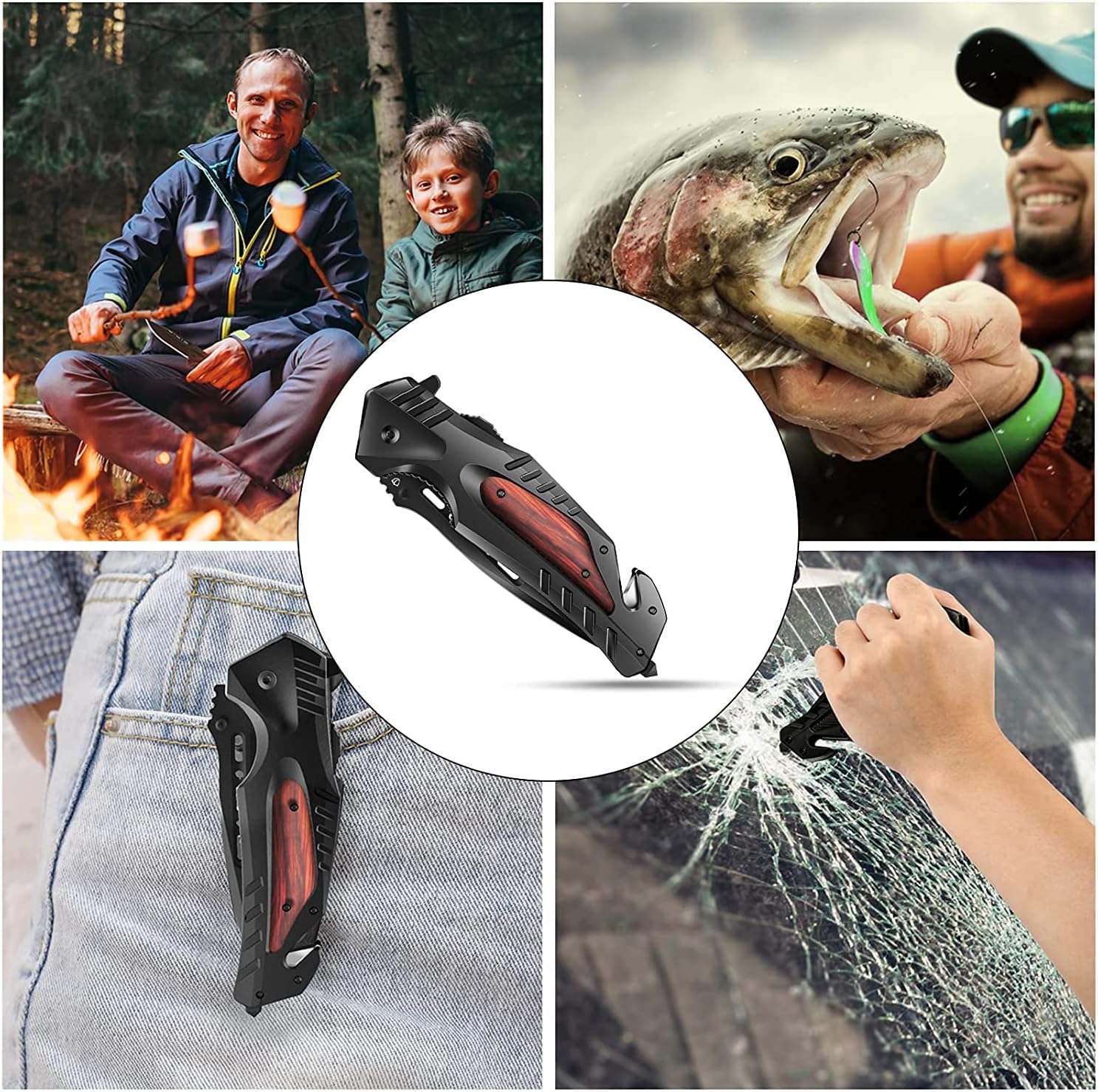 Jellas 8Cr13Mov Pocket Knife - Folding Knife 440C Knife with Clip - Tactical Knife for Fishing Hunting Hiking Survival Mens and Womens Gift (Red)) : Everything Else