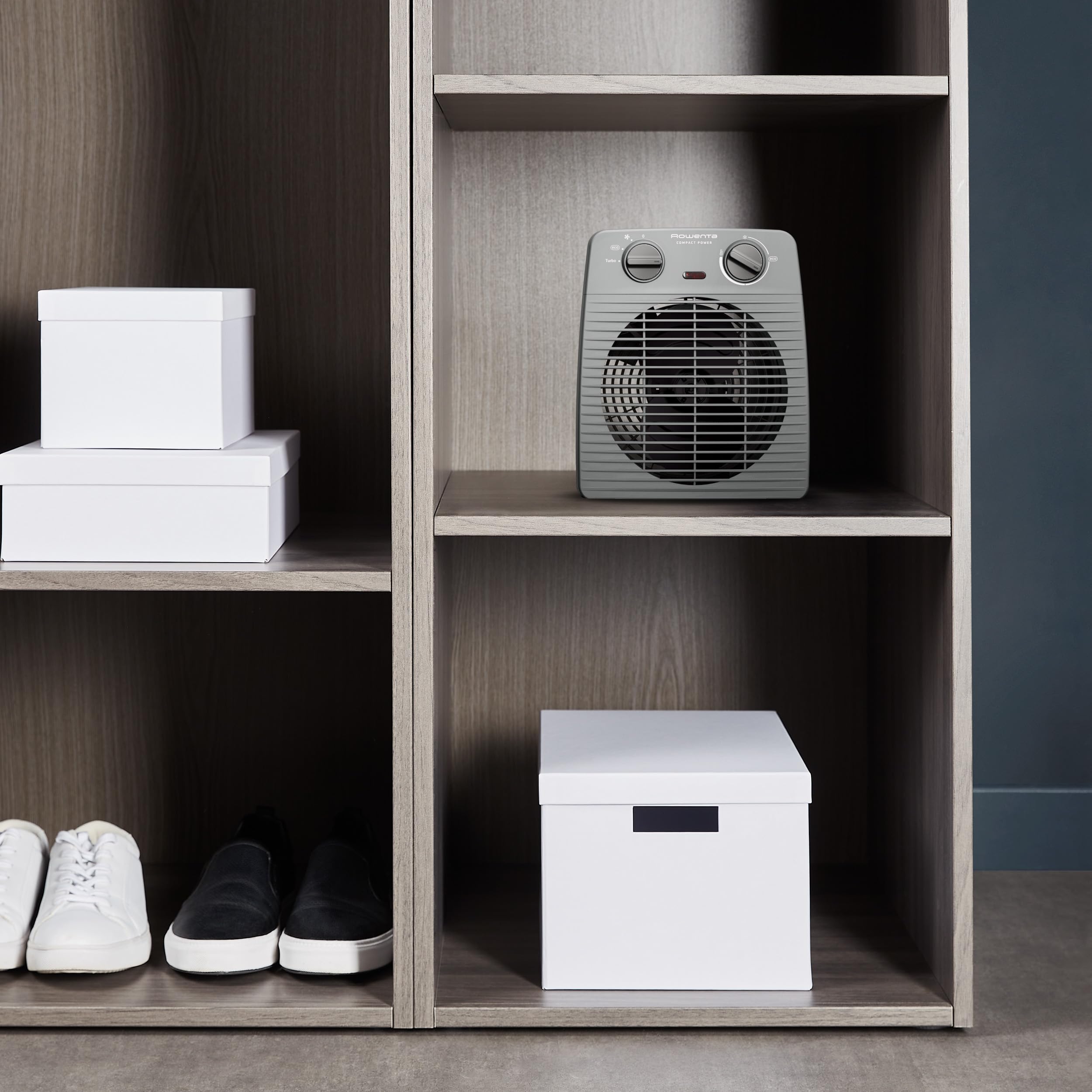 Rowenta Compact Power Heizlüfter SO2212F0, 2 Leistungsstufen, Thermostat, Kühlstufe, Grau