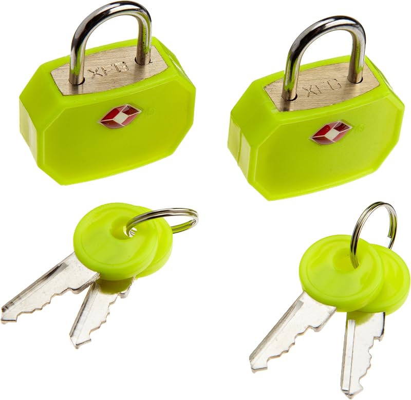 Travel Sentry TSA Lock + Mini Padlock for Luggage Suitcase, Carry On, BackPack, Laptop Bag or Purse - Perfect for Airport, Hotel, And Gym (Includes 4 keys) - 2-Pack, Yellow