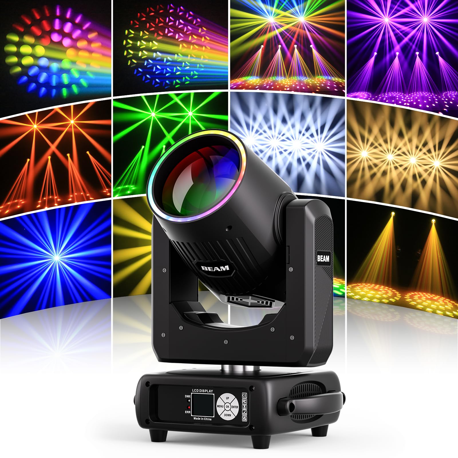 Amazon.com: 295W Moving Head Light with 29 RGB LED Strip, 14 Gobos