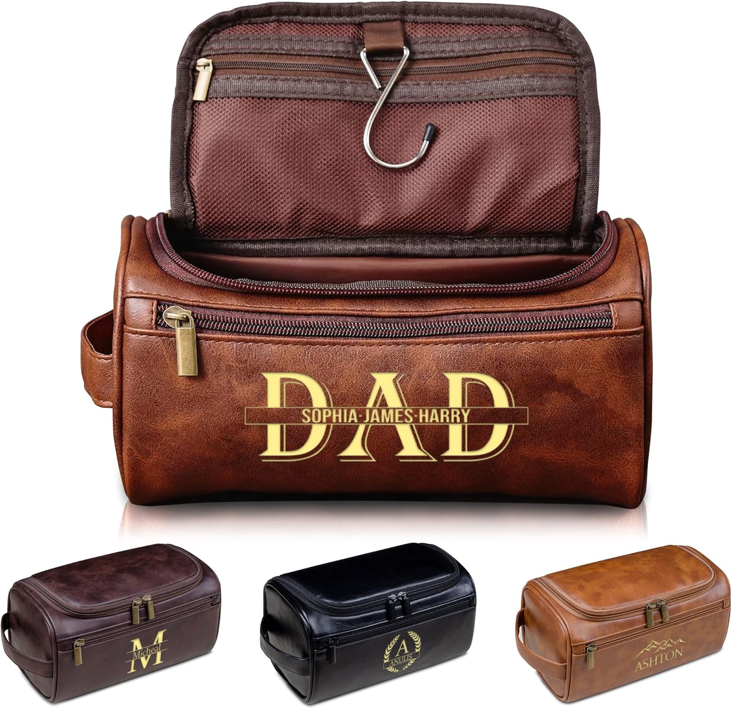 Amazon.com: Polinxia Personalized Toiletry Bag for Men, Gifts for Men ...