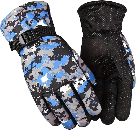 Kandid Full finger Winter gloves Fur Inside (Blue) for Men | Women | Thermal Warm for Cold Weather Bike Riding Outdoor Tra...