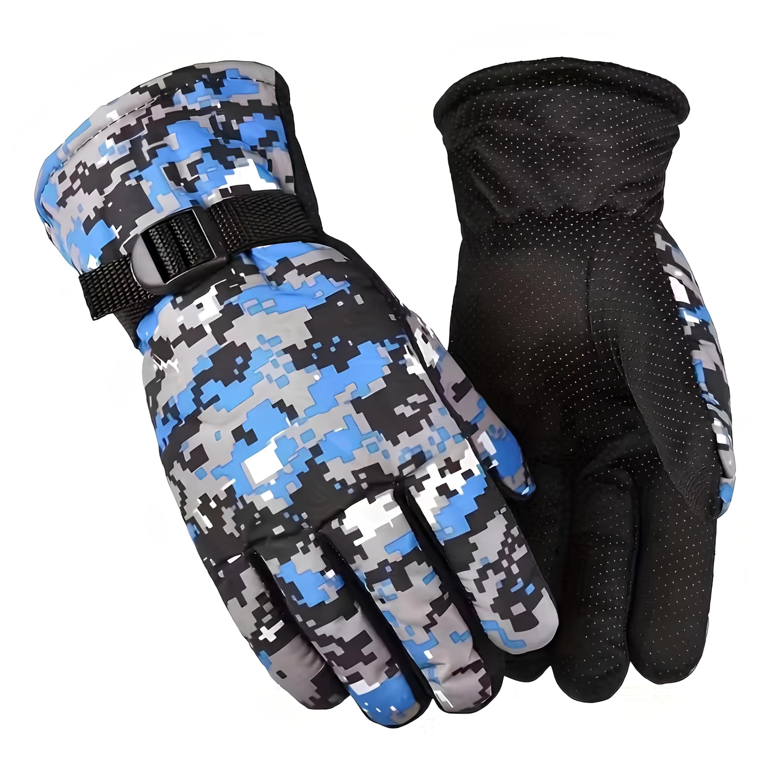 Kandid Full finger Winter gloves Fur Inside (Blue) for Men | Women | Thermal Warm for Cold Weather Bike Riding Outdoor Travel | Sports Use | Soft Comfortable | Stylish Winter Gloves Unisex