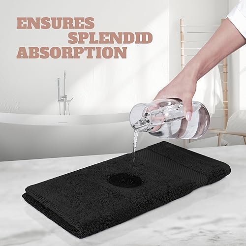 Vista 124 de White Classic Bleach Safe - Toallitas de maquillaje negras para limpieza facial, paquete de 6, toallas de maquillaje negras de algodón de lujo súper