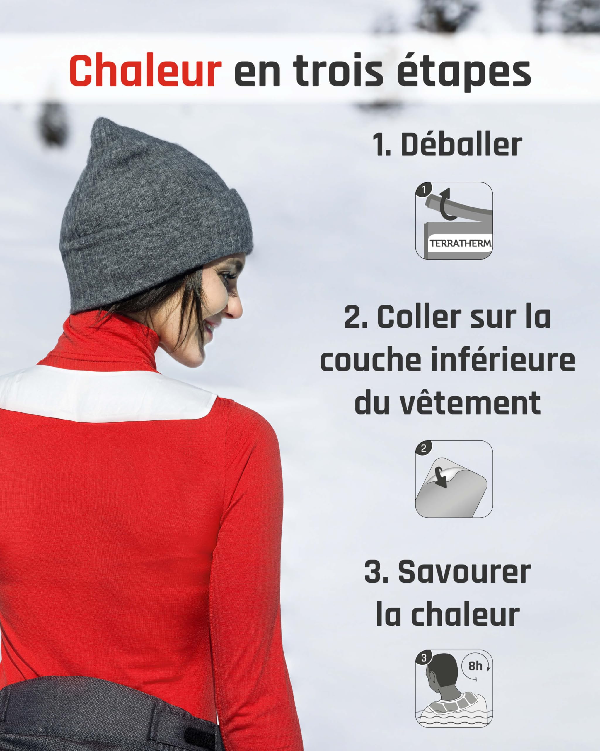 TerraTherm Patch chauffant nuque, épaules et cou - 8 h de chaleur profonde bienfaisante - patch autochauffant - chauffe-nuque, chauffe-épaules - activé par l’air - 10 unités