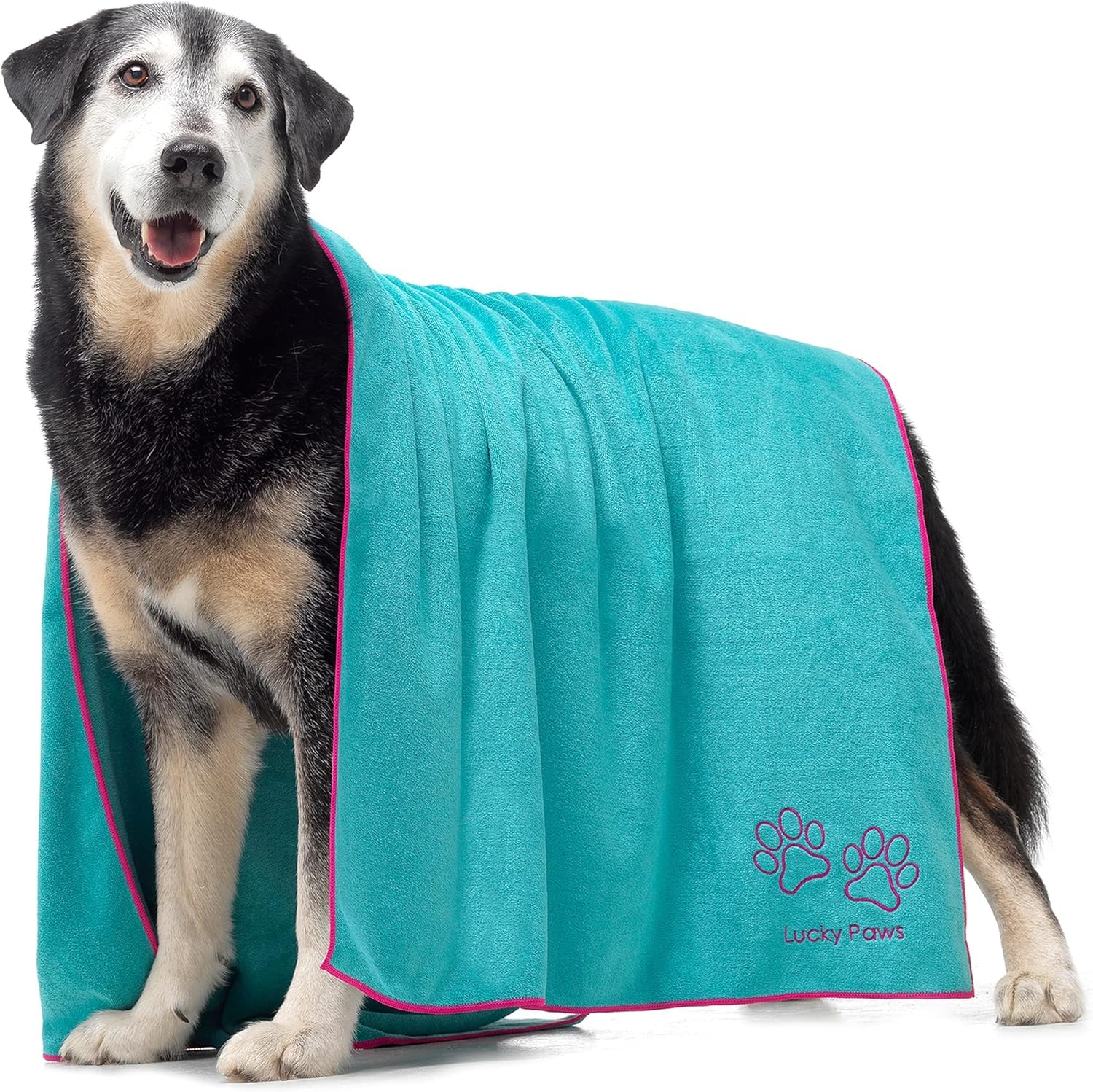 Lucky Paws® UK Dog Towel, Extra Large 140x70cm, Super Absorbent, Luxuriously Soft & Fast Drying Microfibre Towel - Image 2