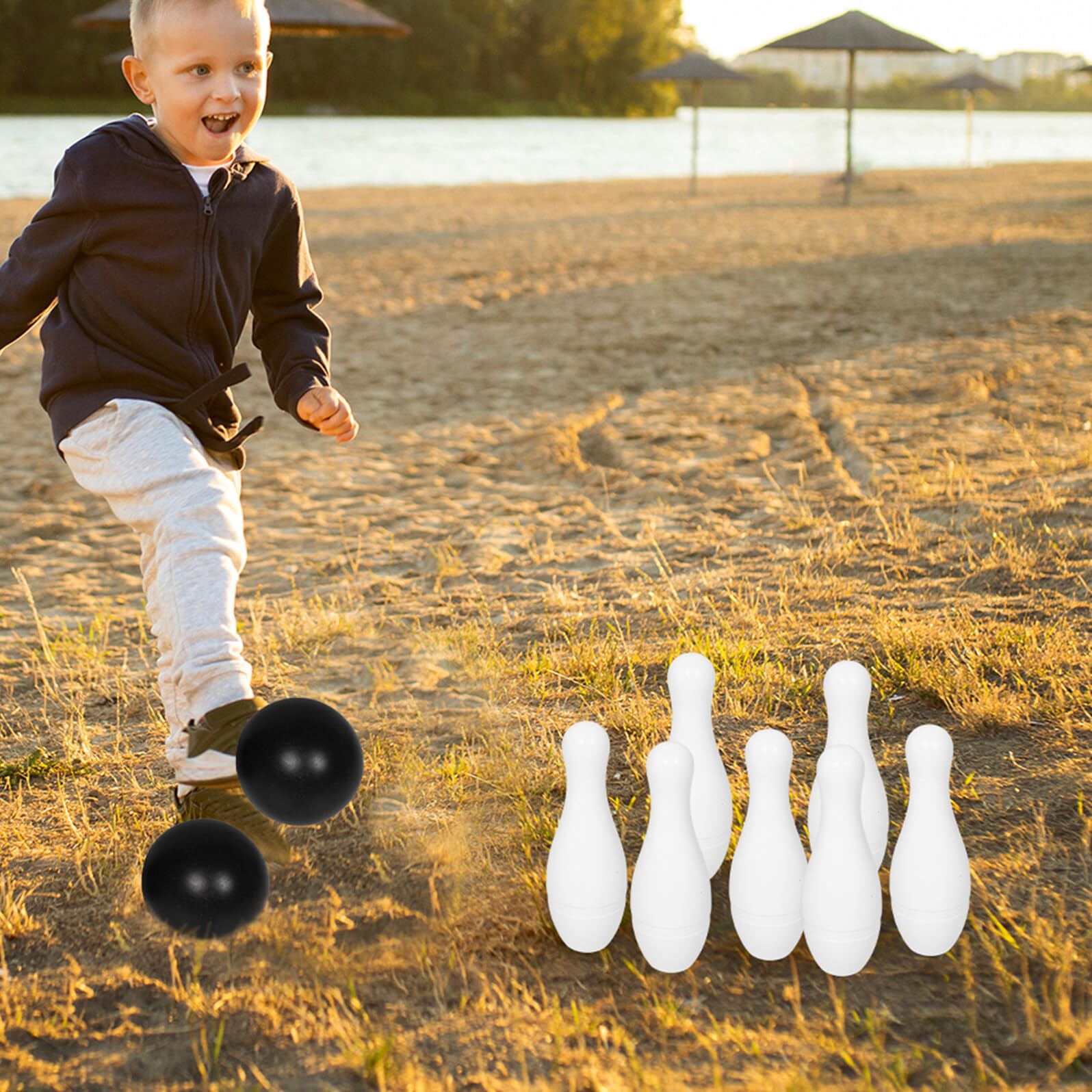 ERINGOGO Bowling con e Palline Educativo per Ragazzo Adatto per attività Indoor e Outdoor Leggero e Facile da Trasportare Stimola Coordinazione e