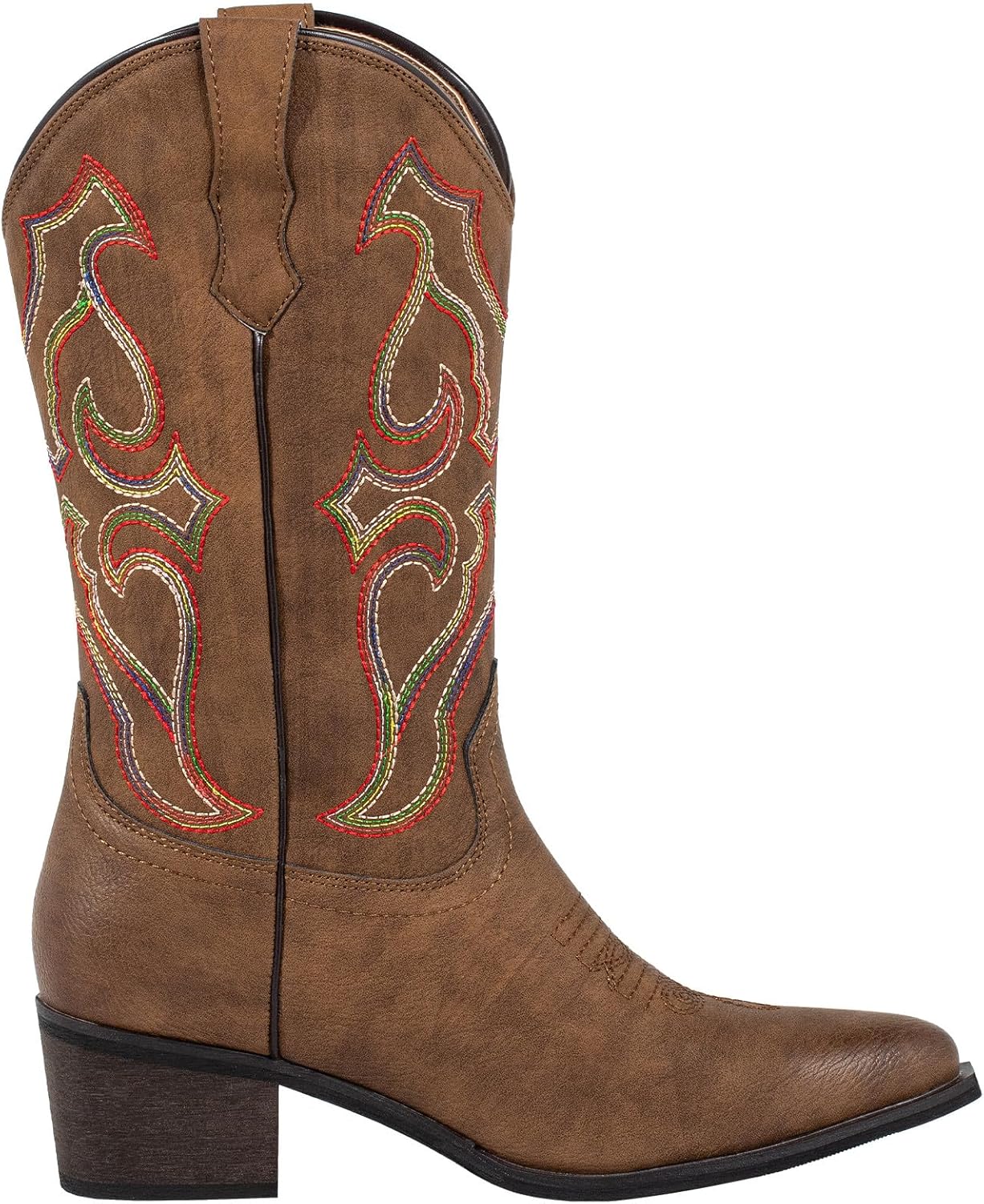 SheSole Women's Snip Toe Western Cowgirl Cowboy Boots Mid Calf Country Wedding Boots