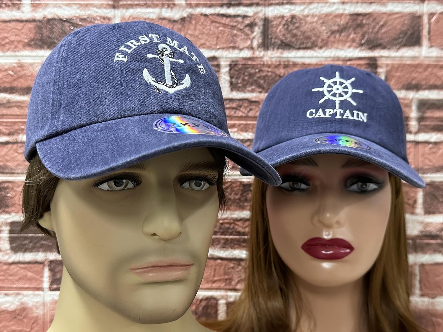 Embroidered Papa Mama Mini Captain First Mate Matching Hats - Image 5