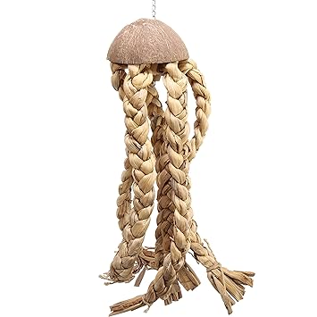 Bonka Bird Toys 1198 Large Coco Platt Toy Parrot cage Chews Cages African Grey Conure Amazon Coconut shreddable Husk