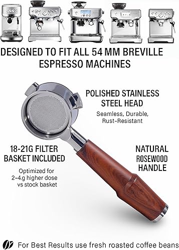 Miniatura 8 de Kit de accesorios imprescindibles para espresso de 2.126 in, herramienta de distribución, portafiltro sin fondo con cesta, organizador de estación