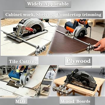 Circular Saw Guide Rail, 20in Positioning Calipers for Circular Saw, Stainless Steel Rip Cut Circular Saw Guide, Adjustable Guide Rail for Woodworking Positioning Cutting