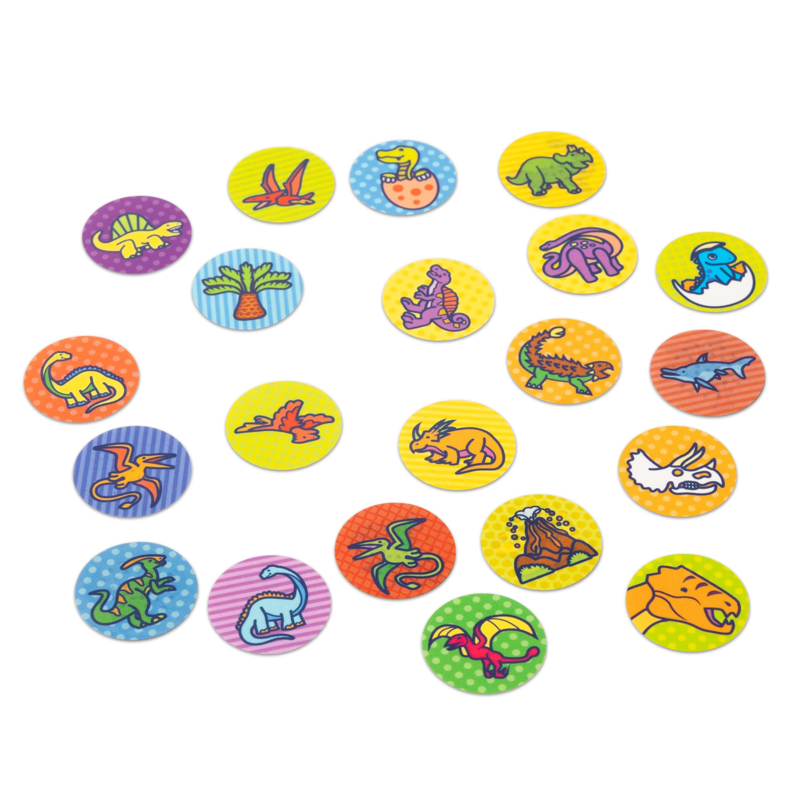 Melissa & Doug Naklejka WOW 300 uzupełniających naklejek do stempli sztuki i rzemiosła Fidget Toy Collectibles–Dinozaur prehistoryczny motyw, różne (tylko naklejki) – usuwalne naklejki, zabawki