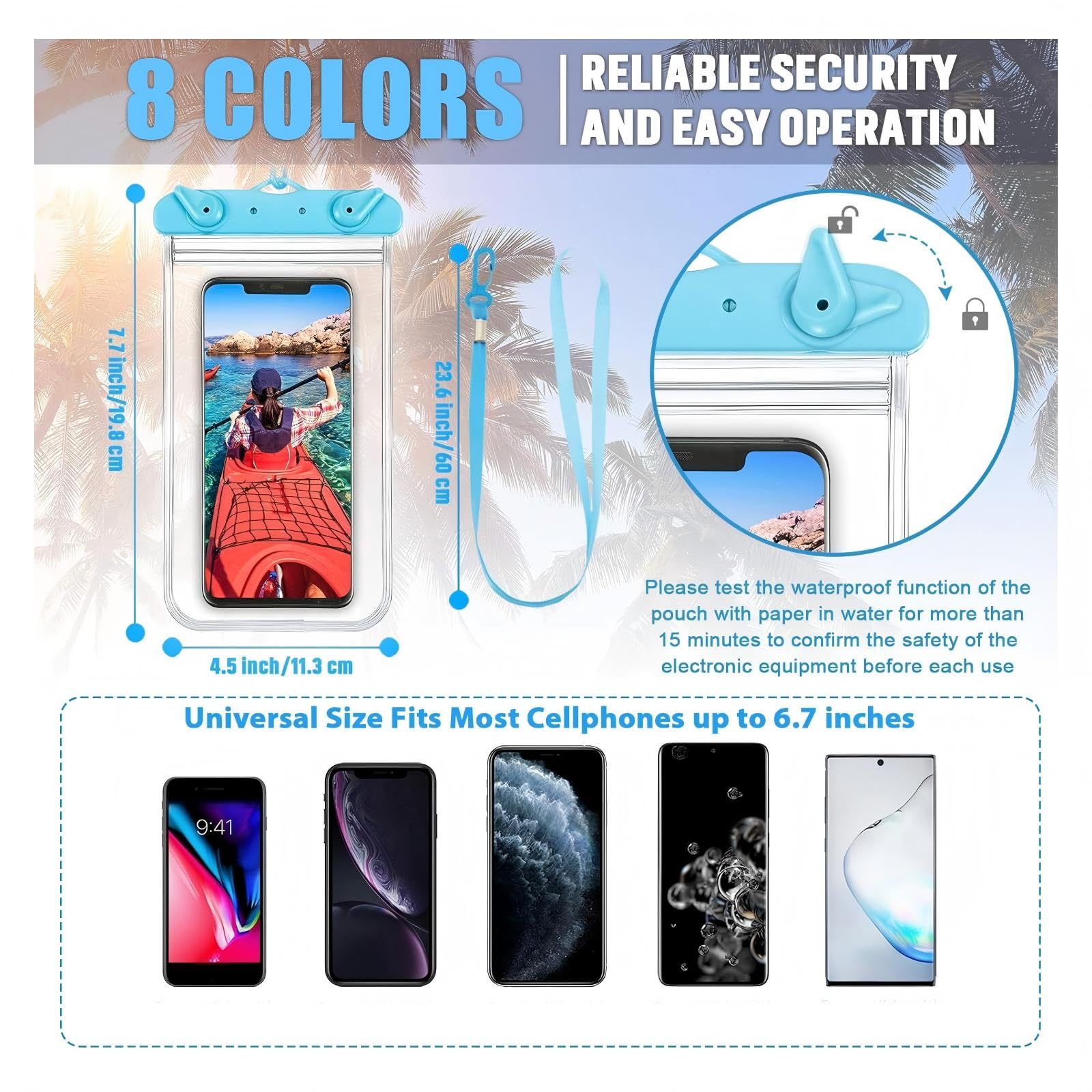 32 Stück Universal wasserdichte Handy-Taschen Klar Handy Dry Tasche mit Lanyard Outdoor Strand Schwimmen Schnorcheln Tasche Unterwasser Hülle für Smartphone bis 17,5 cm