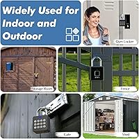 Vista 8 de Candado de huellas dactilares con código, candado de combinación de candado para gimnasio, candado inteligente con huella dactilar, cerradura