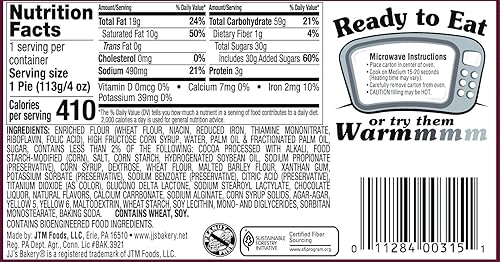 Miniatura 2 de JJ's Bakery Boston Cream Pie Snack Pies, postre individual, recién horneado, sin nueces, Kosher Parve, 4 onzas cada uno (paquete de 12)
