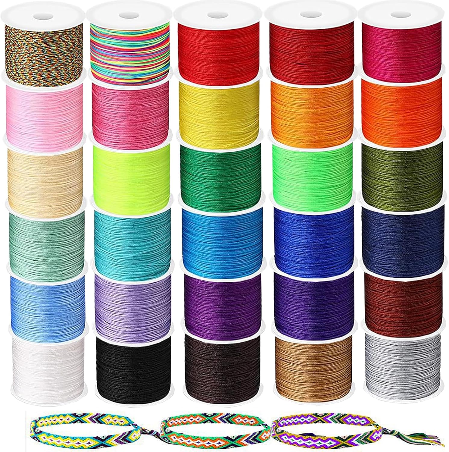 1500Yards Nylon String for Bracelets, BetterJonny 30 Rolls 0.8mm ...