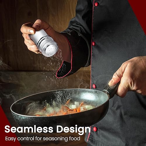 Miniatura 5 de FoldTier 24 saleros y pimenteros de plástico a granel para especias con tapa perforada, recipientes de condimentos, botellas de sal vacías