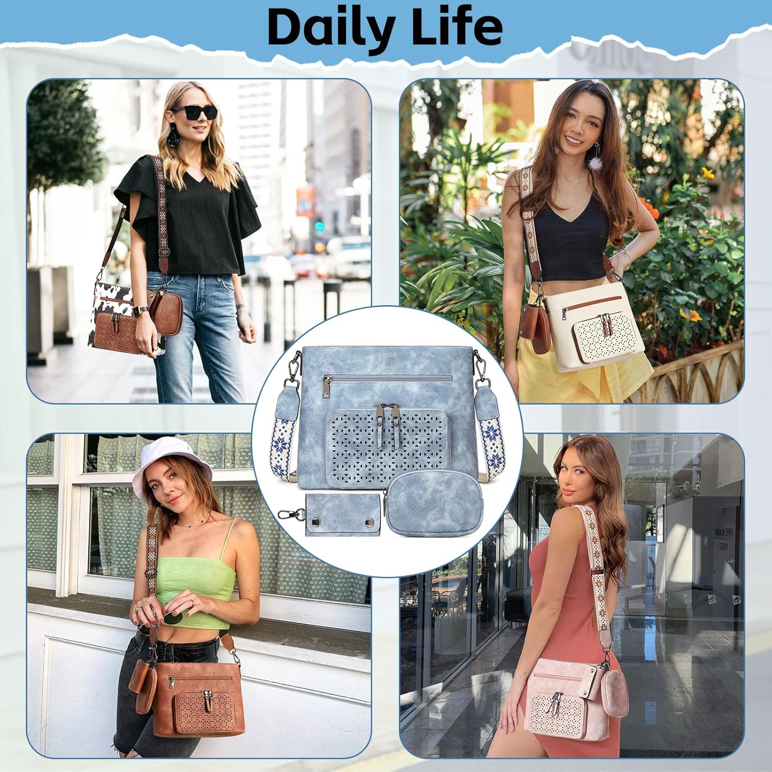 Crossbody Purse for Women, Medium Crossbody Bags, Multi Pocket Cross Body Bag Woman, PU Leather Women's Shoulder Handbags - Image 8