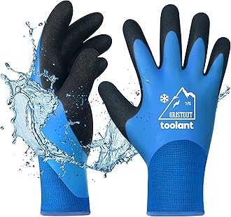 Winter Work Gloves Waterproof for Men and Women, Freezer Gloves for Work Below Zero, Thermal Insulated, Super Grip, Blue, Small