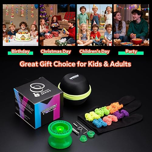 Miniatura 7 de Magicyoyo - YoYo K1-Plus con bolsa Yoyo + 3 cuerdas y guante Yo-Yo de regalo, Verde