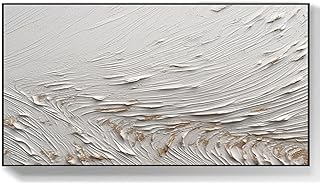 Yahedoba Original painting, white art, minimalist art, abstract painting, large cloud art, gift for him, white art for bedroom wall decor,(91 * 183cm) 36 * 72 Inches,Unstretched,Frameless