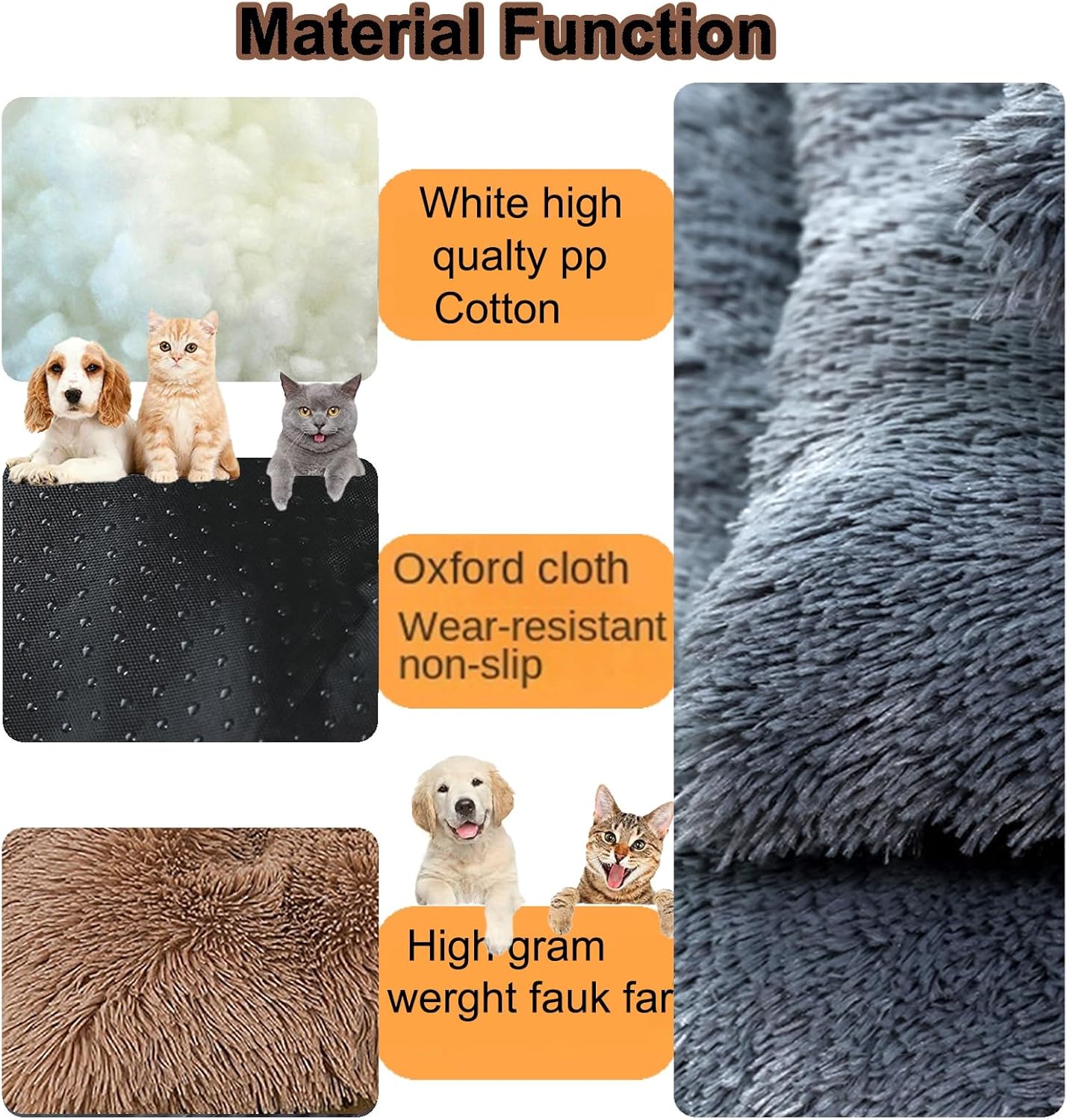 Dog Crate Mat, Dog Bed for Large Dogs, Comfy Fluffy Kennel Pad Anti-Slip for Dog beds & Furniture, Quilted Dog Bed for Pets for Medium/Small Dogs Cats (Color : Khaki, Size : 30x21)