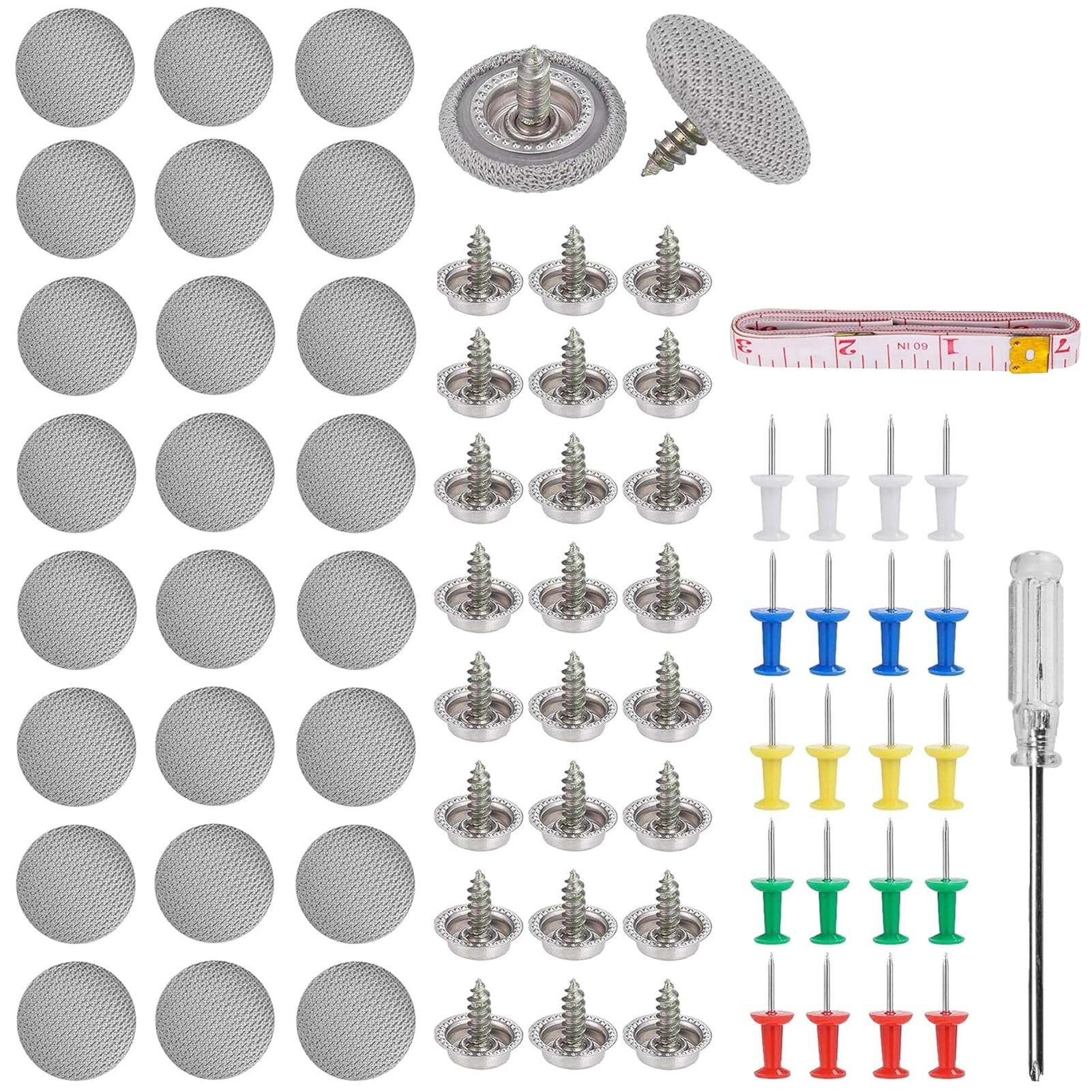 Kit riparazione tettuccio auto 68 pezzi bottoni perni fissaggio rivetti automatici con cacciavite