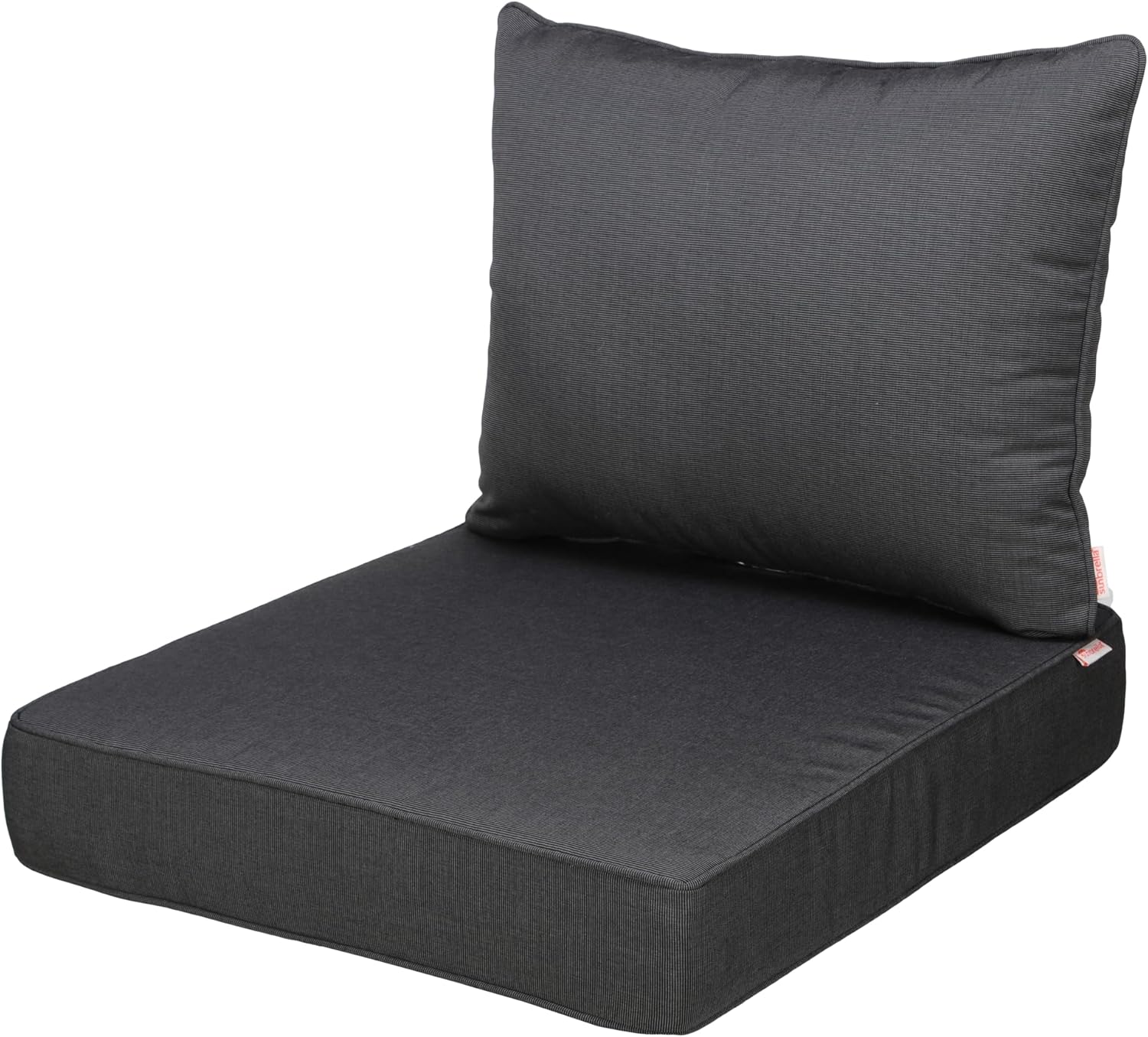 UIXE Outdoor Deep Seat Cushion Set with Slipcovers, Patio Furniture Cushions & Back Pillow, Sectional Sofa Bistro Chair Cushion - Gray, Set of 2