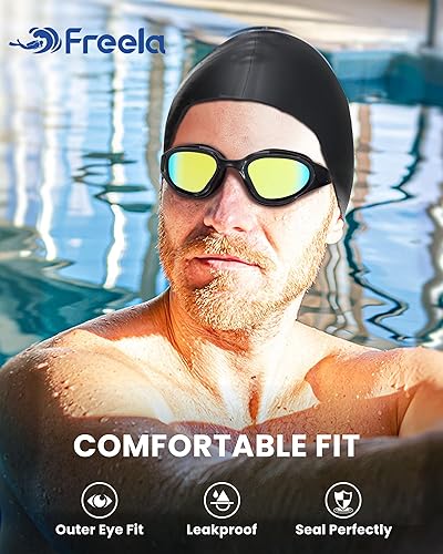 Miniatura 6 de Freela Gafas de natación polarizadas unisex para adultos, protección UV400, antivaho de 180 de ancho, visión clara para hombres, mujeres y jóvenes