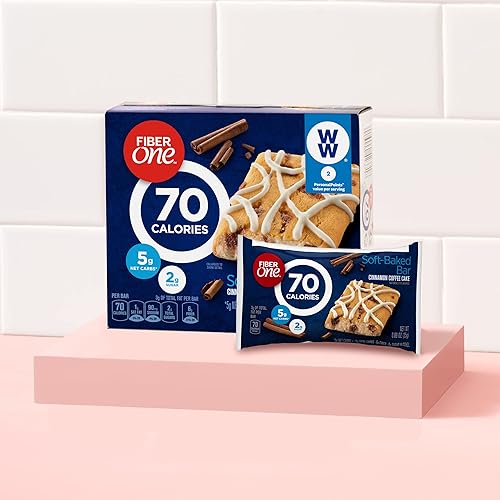 Miniatura 6 de Fiber One Brownies 70 calorías 5 carbohidratos netos aperitivos pastel de café de canela 6 unidades