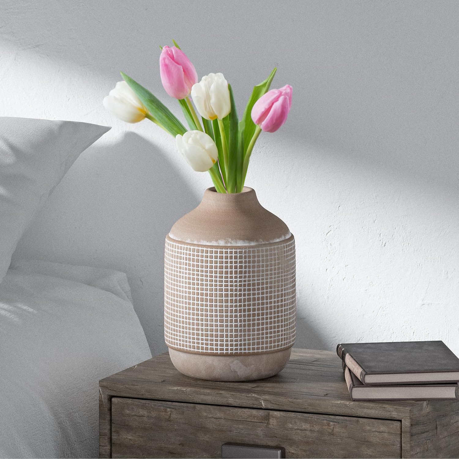 琉球ガラス 花瓶 2000年代ビンテージ 白色磨りガラスグレーハンドル