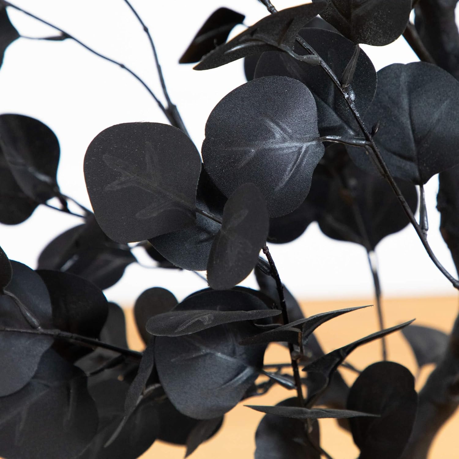 Nearly Natural 4ft Artificial Halloween Black Eucalyptus Tree - Modern Festive Decor for Spooky Atmosphere