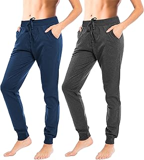 Women's Drawstring Joggers | Knit Cotton Sweat Pants | Multi Packs & Colors