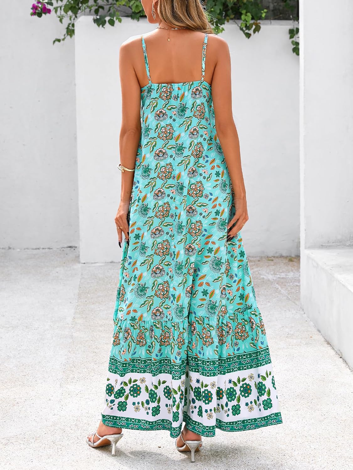 BTFBM Casual Women Summer Maxi Dresses 2026 Loose Sleeveless Sundress Spaghetti Strap Boho Long Dress Vacation - Image 3