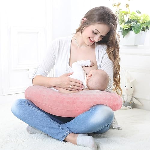 Miniatura 8 de LAT - Almohada de lactancia y posicionador con funda extraíble Minky, soporte ultrasuave para el tiempo de barriga, soporte para sentarse, soporte