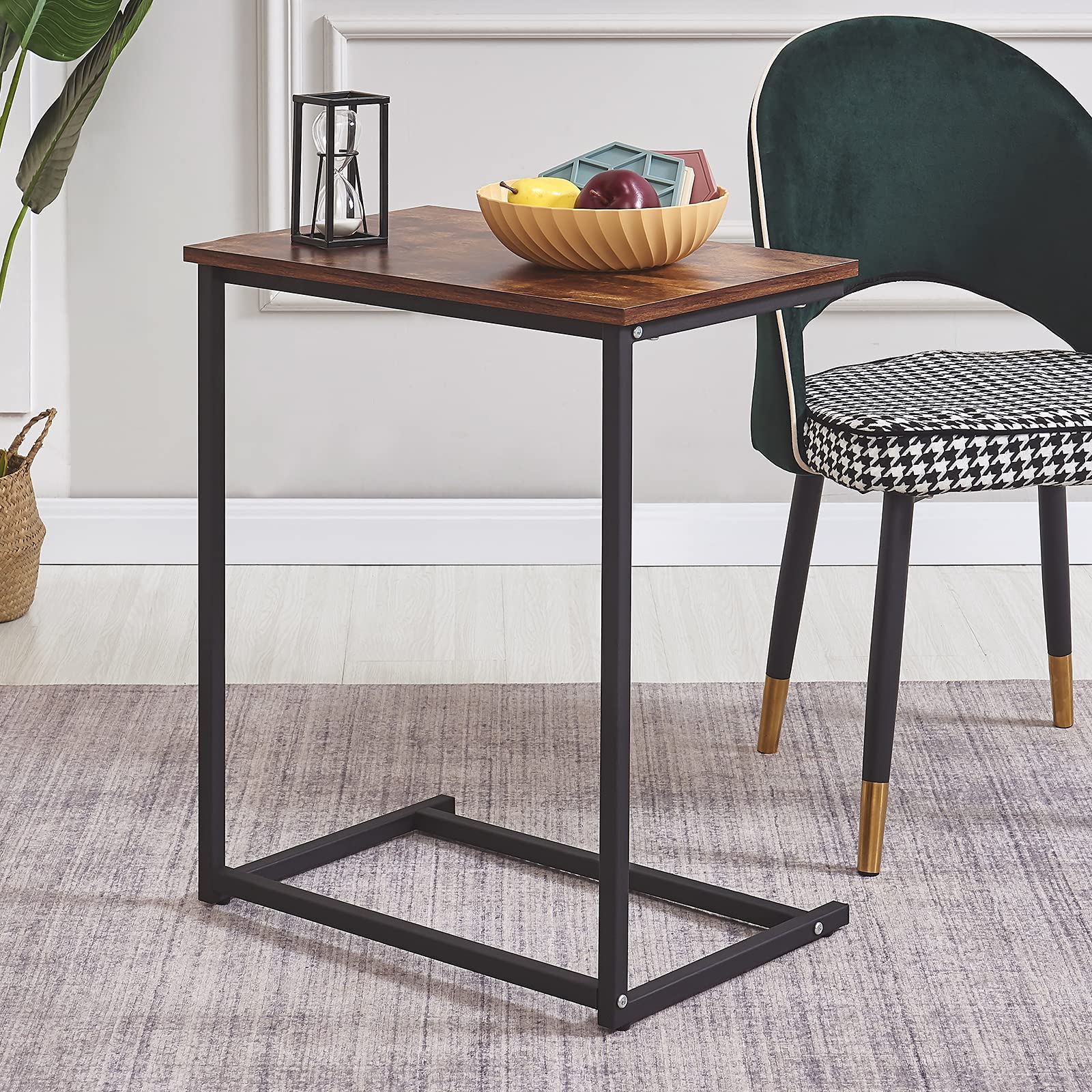 Buy Ting Interior C Table, 26inch Couch Table End Table, Dark Walnut