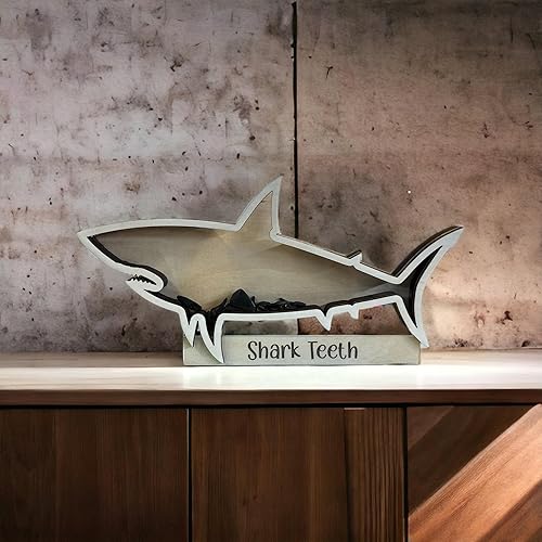 Shark Tooth collection Shark Teeth Shadow Box Beach Home decor (6 inch) sharks beach vacation