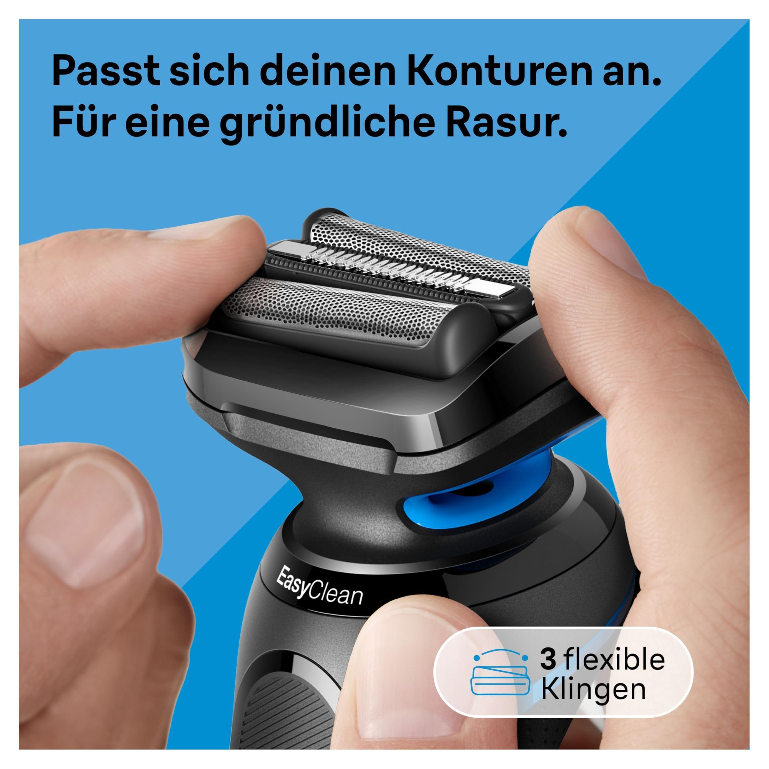 Braun Series 5 Elektrorasierer mit EasyClick Trimmer Aufsatz, Rasierer Herren Elektrisch, Präzisionstrimmer, EasyClean, Geschenk Mann, Made in Germany, 51-B1820s, blau