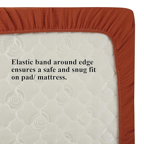 Miniatura 4 de Juego de sábanas de muselina de 30 x 43 pulgadas, compatibles con 4moms Breeze Plus Playard & Breeze Go Playard y otros colchones grandes para