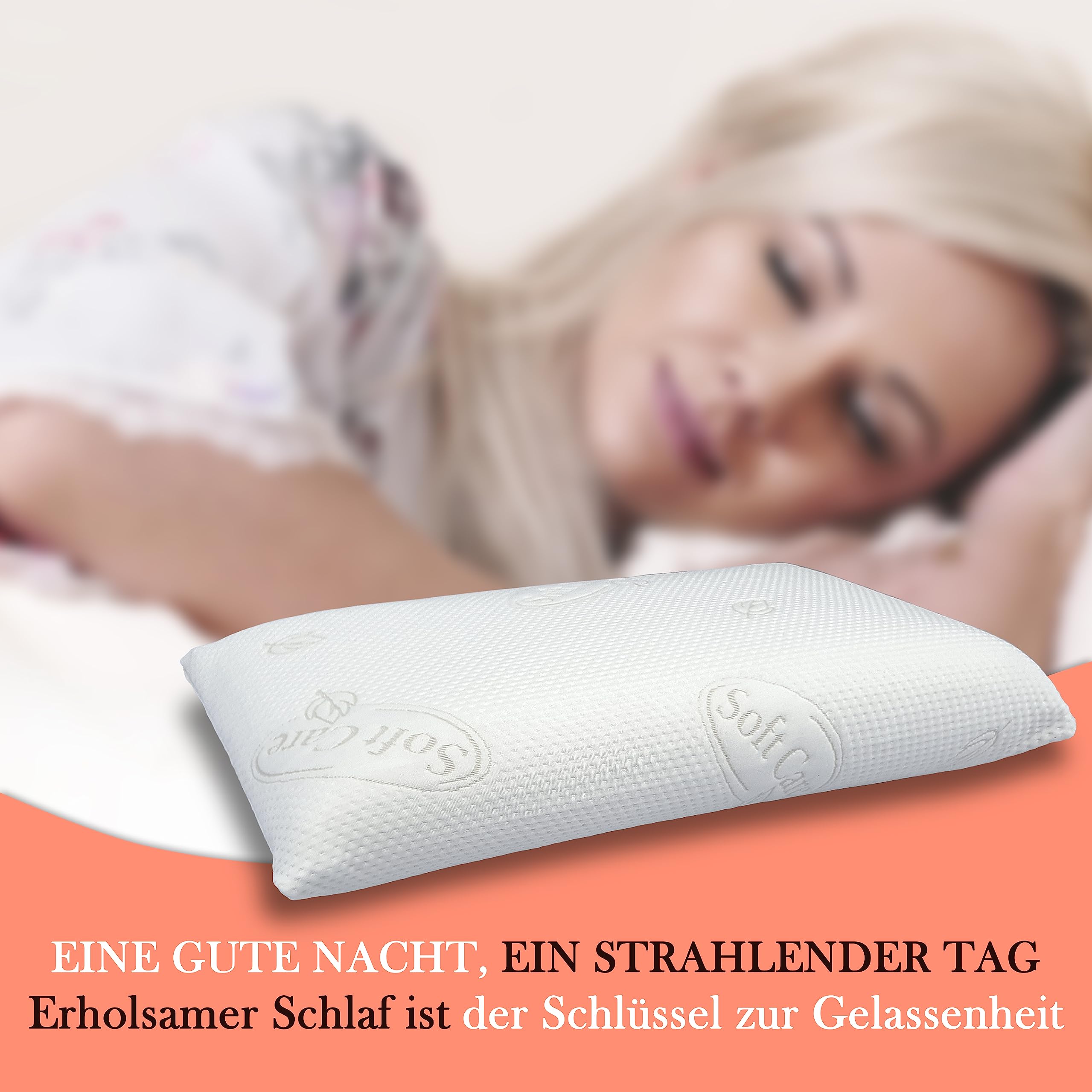 Nackenstützkissen 72x42x15 cm Orthopädisch Memory-Schaum | Viscoelastischer Memory-Schaum, Waschbarer Bezug, Hypoallergen, Milbensicher