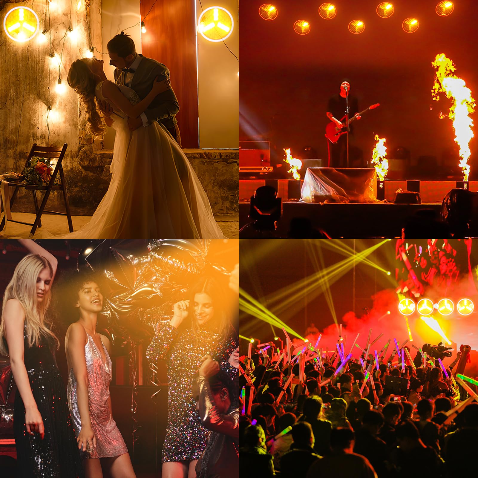 3 x 30W COB Par, DMX LED Bühnenlicht mit 30 Lichteffekten, Soundaktivierte Discolicht für Party, Hochzeit, Club, DJ, Bühne, Konferenzen