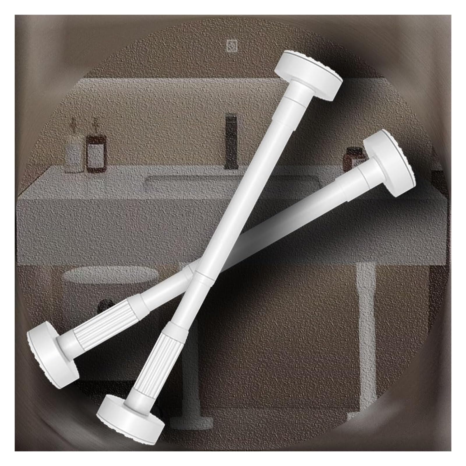 DHetyE Sink support legs Telescopic Support Poles For Sink Cabinet Furniture LegAdjustable Curtain Rod Undermount Brackets(Wit,2*H 70 120cm/28 47")